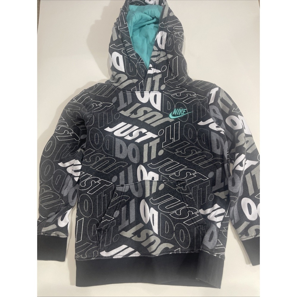 Nike Club Fleece All Over Print Pullover Hoodie Youth M 5-6 Years